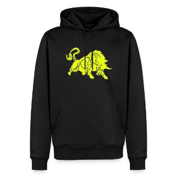 Stier Stierkopf Kopf Logo Steak Beast Gym Horn - Männer Premium Bio Hoodie - Schwarz - Vorne - Nico (187cm)