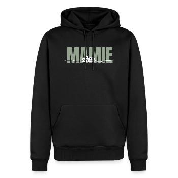 Mamie chérie -cadeau grand mère - Sweat à capuche Premium bio Homme - noir - Devant - Nico (187cm)