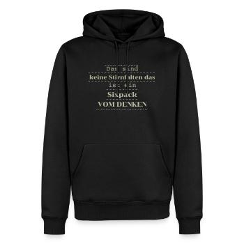 Dicton drôle Six Pack - Sweat à capuche Premium bio Homme - noir - Devant - Nico (187cm)