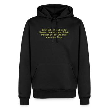 Dictons drôles Farmer Pawn Chess - Sweat à capuche Premium bio Homme - noir - Devant - Nico (187cm)