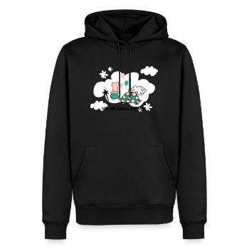Meeresschutz, du bist schildkrötenartig genial - Männer Premium Bio Hoodie - Schwarz - Vorne - Nico (187cm)