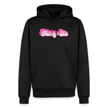 thirty-six birthday -36e anniversaire rétro rose - Sweat à capuche Premium bio Homme - noir - Devant - Nico (187cm)