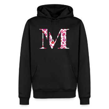 Buchstabe m Küsse - Männer Premium Bio Hoodie - Schwarz - Vorne - Nico (187cm)