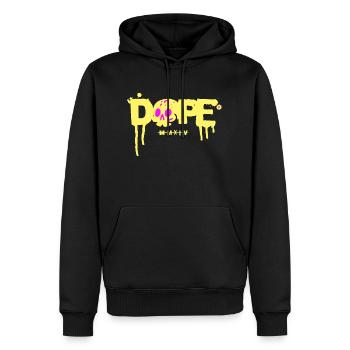 D*pe Skull Design - Männer Premium Bio Hoodie - Schwarz - Vorne - Nico (187cm)