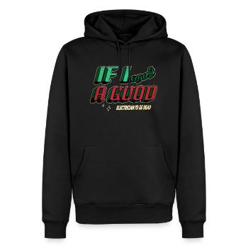 idée de cadeau d’anniversaire de blague électrique à la maison - Sweat à capuche Premium bio Homme - noir - Devant - Nico (187cm)