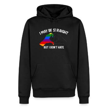 Ich mag heterosexuell sein, aber ich hasse es nicht, LGBT zu unterstützen - Männer Premium Bio Hoodie - Schwarz - Vorne - Nico (187cm)
