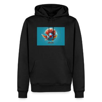 Jeu de mots ambigu sur l’expression allemande - Poisson-clown - Sweat à capuche Premium bio Homme - noir - Devant - Nico (187cm)