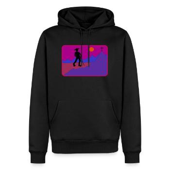 Bergwandern - Männer Premium Bio Hoodie - Schwarz - Vorne - Nico (187cm)