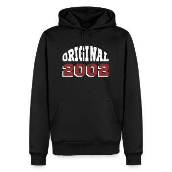 Original 2002 - Sweat à capuche Premium bio Homme - noir - Devant - Nico (187cm)
