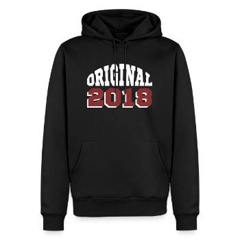 Original 2018 - Men’s Premium Organic Hoodie - black - Front - Nico (187cm)