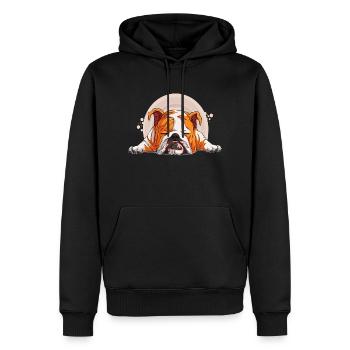 Hund Bulldogge Tiere Welpe niedlicher Hund Aquarell Kunst - Männer Premium Bio Hoodie - Schwarz - Vorne - Nico (187cm)