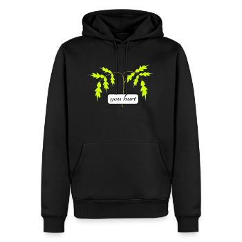you hurt - Männer Premium Bio Hoodie - Schwarz - Vorne - Nico (187cm)
