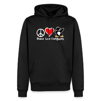 Liebe Frieden Pinguine Lustiger Tupfer Cooler Pinguin Dabben - Männer Premium Bio Hoodie - Schwarz - Vorne - Nico (187cm)