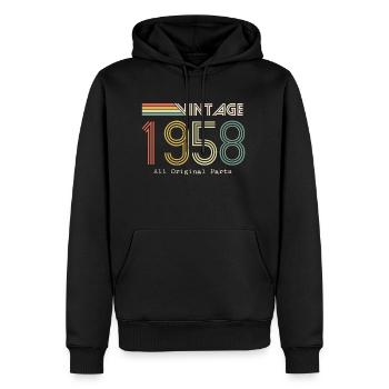 Episch und legendär geboren 1958: 66. Geburtstag - Männer Premium Bio Hoodie - Schwarz - Vorne - Nico (187cm)