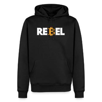 T-Shirt für Bitcoin-Enthusiasten - Männer Premium Bio Hoodie - Schwarz - Vorne - Nico (187cm)