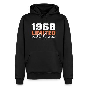 Né en 1968 | Vintage 1968 Anniversaire Rétro - Sweat à capuche Premium bio Homme - noir - Devant - Nico (187cm)