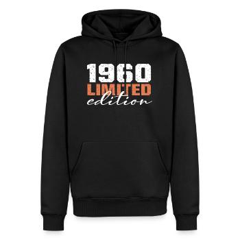 Né en 1960 | Vintage 1960 Anniversaire Rétro - Sweat à capuche Premium bio Homme - noir - Devant - Nico (187cm)