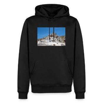 place perdue Empros Therme à Therma Springs - Sweat à capuche Premium bio Homme - noir - Devant - Nico (187cm)