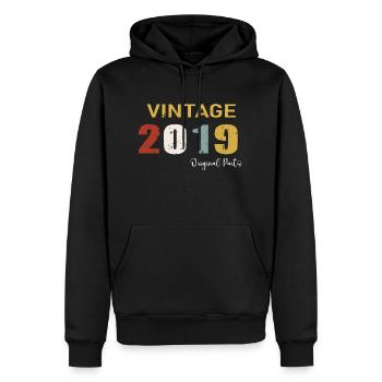 Original parts 2019 - Cadeau d Anniversaire 5 ans - Sweat à capuche Premium bio Homme - noir - Devant - Nico (187cm)