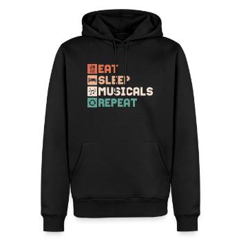 Eat Sleep Musicals Repeat Theater Singing - Men’s Premium Organic Hoodie - black - Front - Nico (187cm)