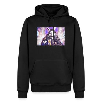 CPunk Lapin - Sweat à capuche Premium bio Homme - noir - Devant - Nico (187cm)