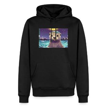 Otti Skyline - Männer Premium Bio Hoodie - Schwarz - Vorne - Nico (187cm)