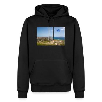 Landschaftsansicht der Burg von Kefalos Insel Kos - Männer Premium Bio Hoodie - Schwarz - Vorne - Nico (187cm)