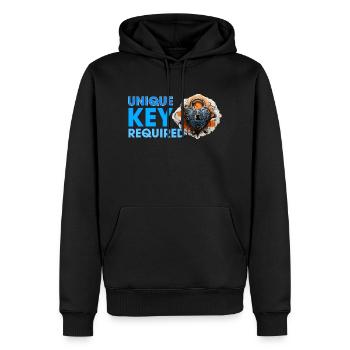 Schlüssel zum Herzen wird gesucht - Männer Premium Bio Hoodie - Schwarz - Vorne - Nico (187cm)