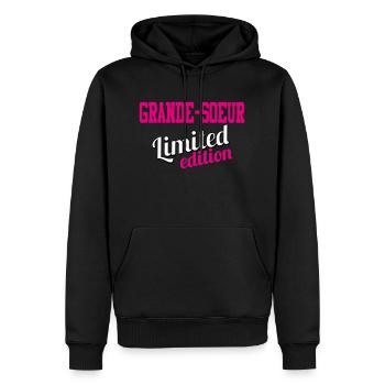 BIG SISTER LIMITIERTE AUFLAGE - Männer Premium Bio Hoodie - Schwarz - Vorne - Nico (187cm)