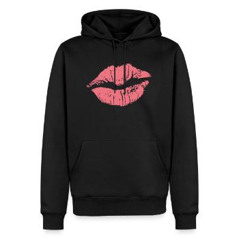 Kuss Kiss Liebe Kussmund JGA - Männer Premium Bio Hoodie - Schwarz - Vorne - Nico (187cm)