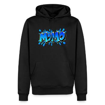 Graffiti Name MOMO printable on evrything - Sweat à capuche Premium bio Homme - noir - Devant - Nico (187cm)