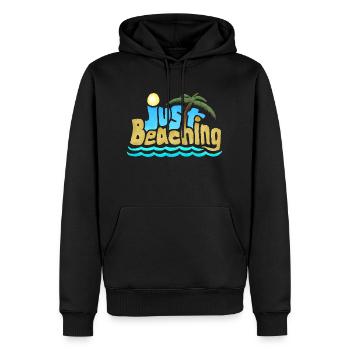 just beaching - Men’s Premium Organic Hoodie - black - Front - Nico (187cm)