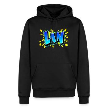 Graffiti "LAN" Imprimable sur tout support ! - Sweat à capuche Premium bio Homme - noir - Devant - Nico (187cm)