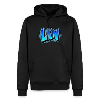 Graffiti Lan Fissures briques bleues - Sweat à capuche Premium bio Homme - noir - Devant - Nico (187cm)