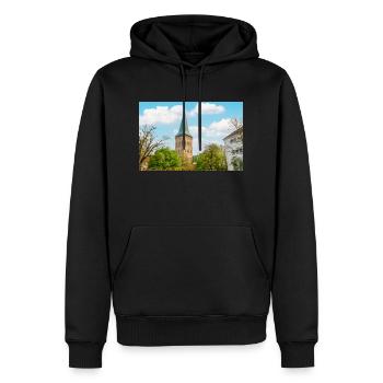 Église Sainte-Catherine d’Osnabrück - Sweat à capuche Premium bio Homme - noir - Devant - Nico (187cm)