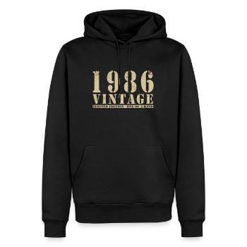 Original 1986 Vintage Vintage anniversaire rétro - Sweat à capuche Premium bio Homme - noir - Devant - Nico (187cm)