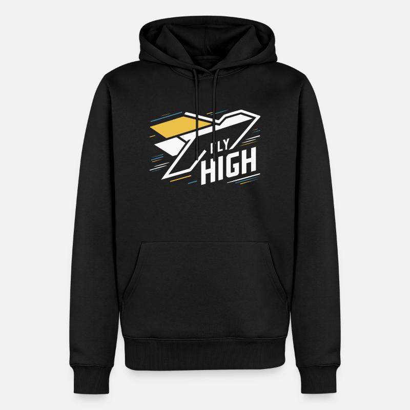 AVIONS, VOLEZ HAUT - Sweat à capuche Premium bio Homme - noir