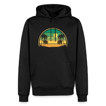Retro Sommer Sonnenuntergang - Männer Premium Bio Hoodie - Schwarz - Vorne - Nico (187cm)