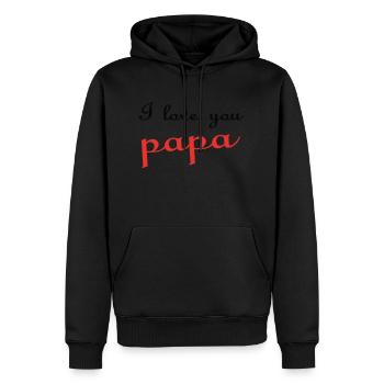 Ich liebe dich, Papa - Männer Premium Bio Hoodie - Schwarz - Vorne - Nico (187cm)