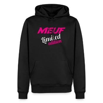 MEUF LIMITED EDITION - Sweat à capuche Premium bio Homme - noir - Devant - Nico (187cm)