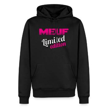 MEUF LIMITED EDITION - Sweat à capuche Premium bio Homme - noir - Devant - Nico (187cm)