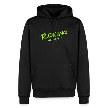 Aviron - On adore - Sport - Aviron Rower Rudern - Sweat à capuche Premium bio Homme - noir - Devant - Nico (187cm)
