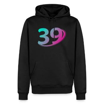 Number 39 multicolor - Men’s Premium Organic Hoodie - black - Front - Nico (187cm)