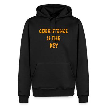 Coexistence is the key! - Men’s Premium Organic Hoodie - black - Front - Nico (187cm)