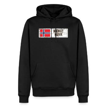 Narvik Norvège Drapeau - Sweat à capuche Premium bio Homme - noir - Devant - Nico (187cm)