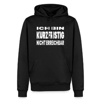 Erreichbar - Männer Premium Bio Hoodie - Schwarz - Vorne - Nico (187cm)