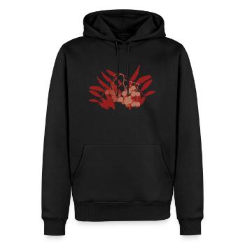 Abstract rowan berry - Men’s Premium Organic Hoodie - black - Front - Nico (187cm)