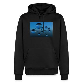Bulle bleue - Sweat à capuche Premium bio Homme - noir - Devant - Nico (187cm)