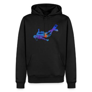 Cadeau de silhouette sous-marine de plongeur - Sweat à capuche Premium bio Homme - noir - Devant - Nico (187cm)