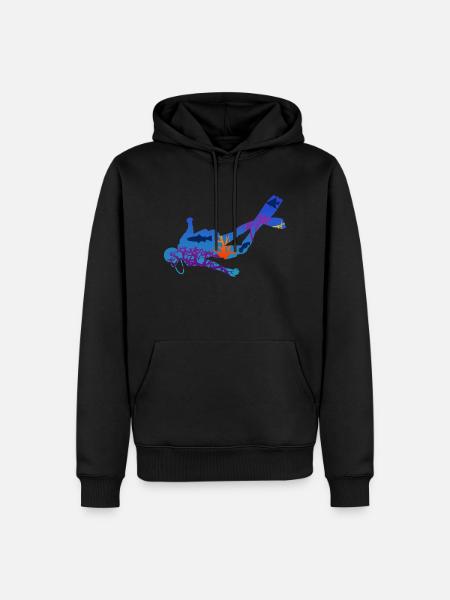 Diver Underwater Silhouette Gift - Men’s Premium Organic Hoodie - black